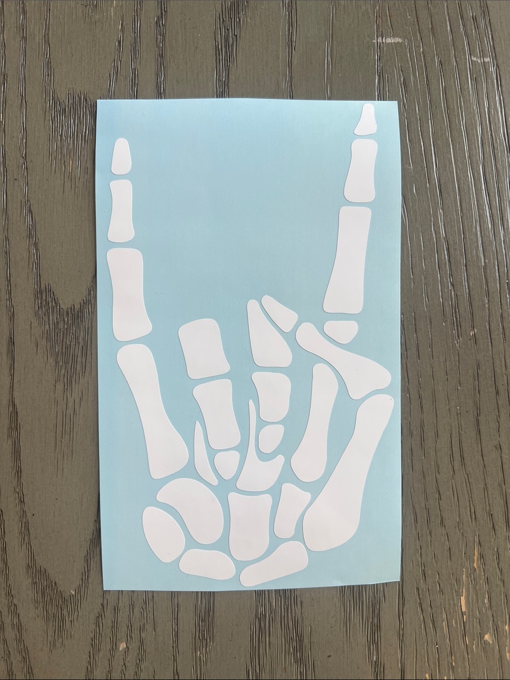 New White Skeleton Hand Decal